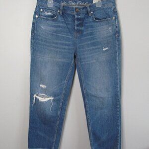 We the Free Buttons Closure Crop Distress Jeans